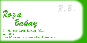 roza bakay business card